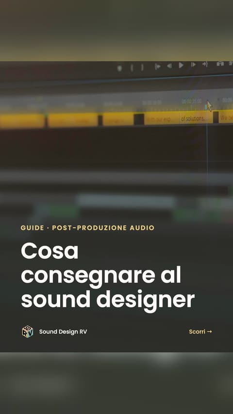 Post su Instagram: Il montaggio è chiuso e il video deve andare in audio. Cosa mandare al sound designer? Le 7 cose che fanno partire la post-produzione audio